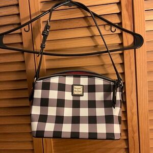 Dooney & Bourke Black and White Plaid Crossbody Bag